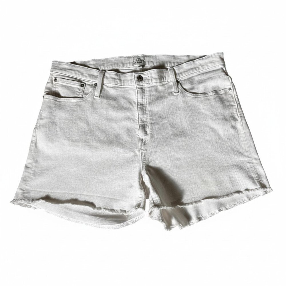 J.Crew Denim A5225 White Stretch Shorts – Size 34 – Raw Hem